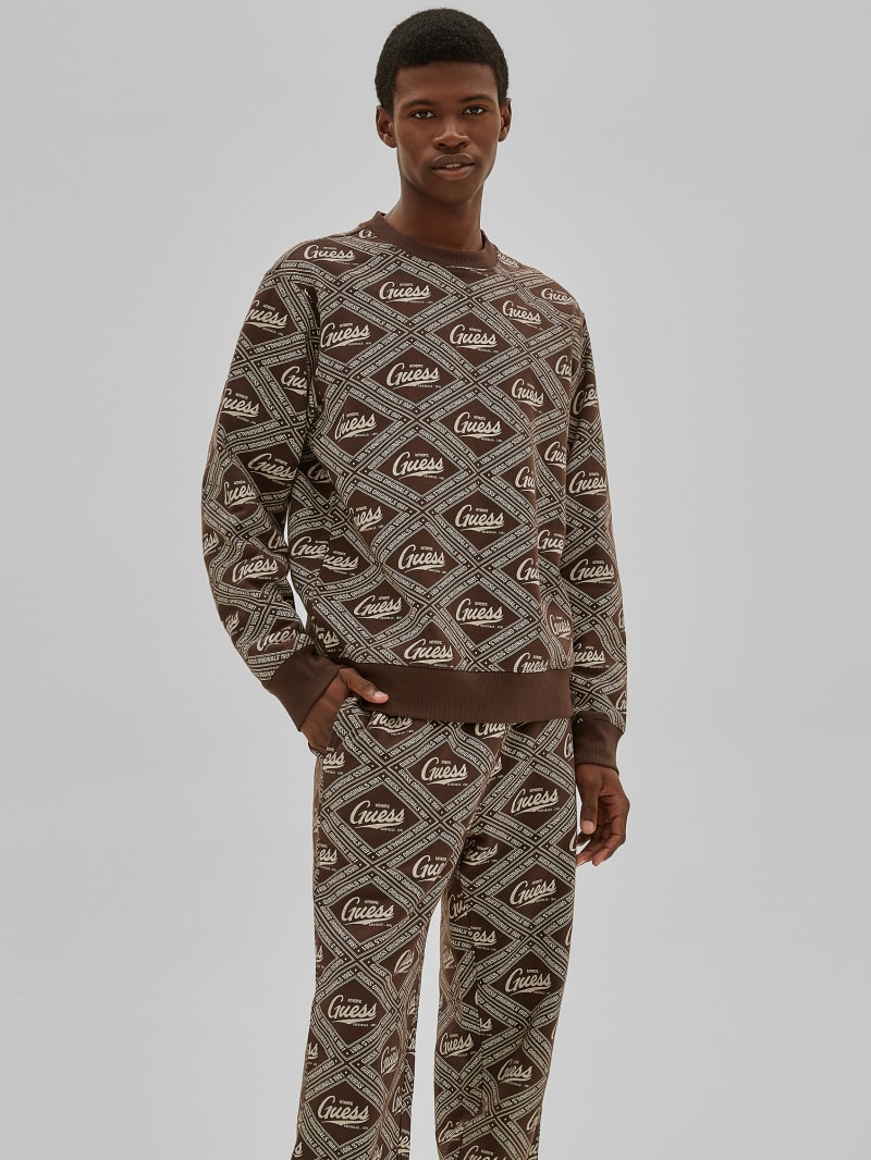 Guess GUESS Originals Printed Crewneck - Coarse Brown Multi Guess GUESS Originals Printed Crewneck - Coarse Brown Multi