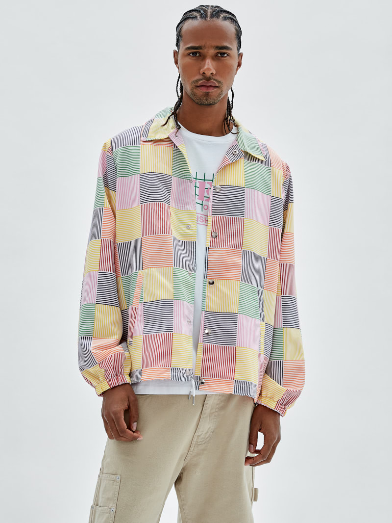 Guess GUESS Originals Checkered Jacket - Pure White Multi Guess GUESS Originals Checkered Jacket - Pure White Multi