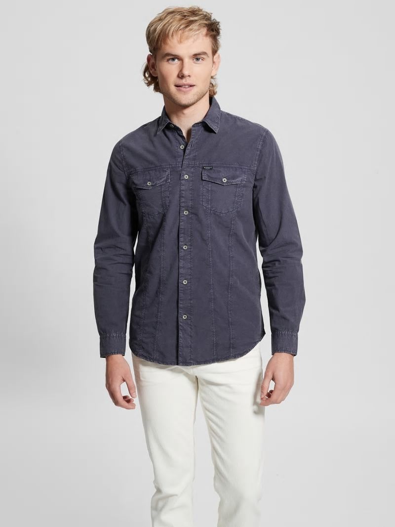 Guess Sunset Washed Shirt - Bleu éLéGant Guess Sunset Washed Shirt - Bleu éLéGant