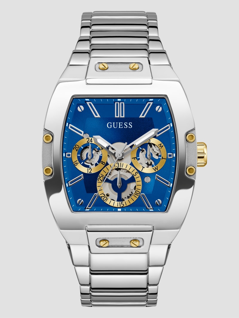 Guess Square Silver-Tone Multifunction Watch - Silver Guess Square Silver-Tone Multifunction Watch - Silver