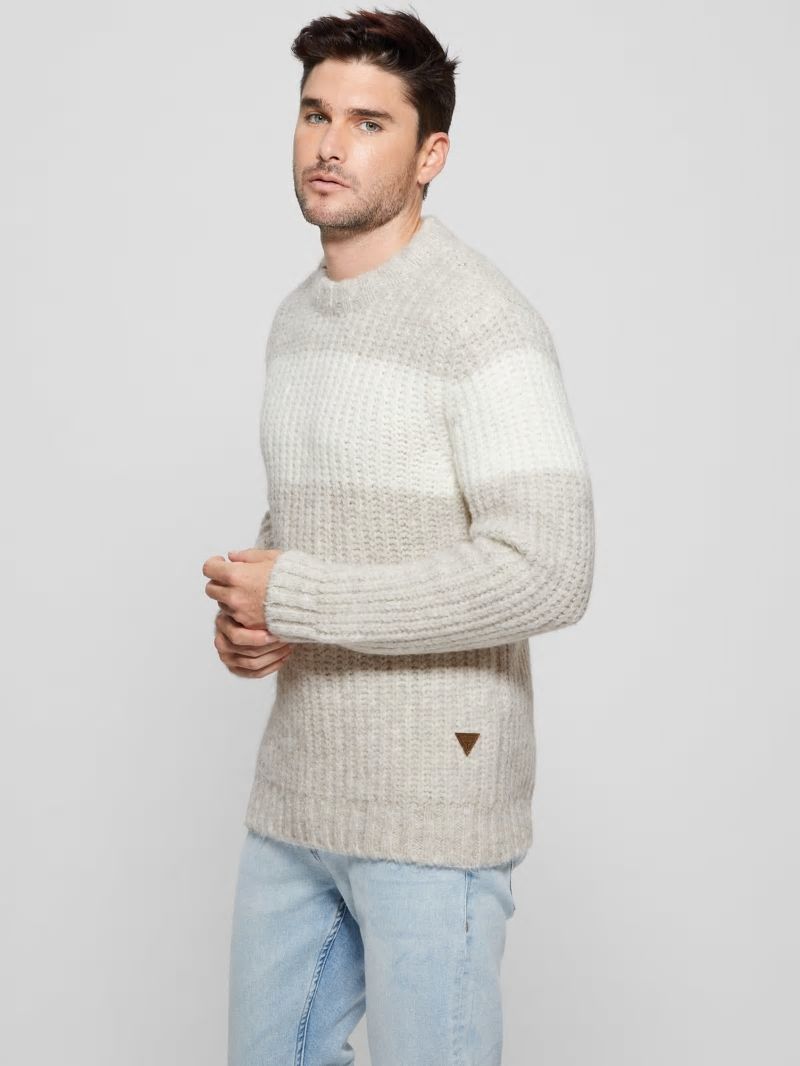 Guess Ale Ribbed Sweater - Light Stone Heather Guess Ale Ribbed Sweater - Light Stone Heather
