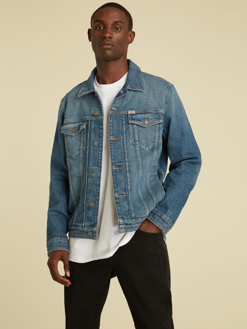 Guess GUESS Originals Kit Denim Jacket - Go Vintage Dark Blue Wash Guess GUESS Originals Kit Denim Jacket - Go Vintage Dark Blue Wash