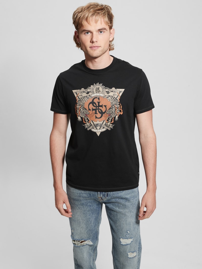 Guess Tri-Tiger Emblem Tee - Black Guess Tri-Tiger Emblem Tee - Black