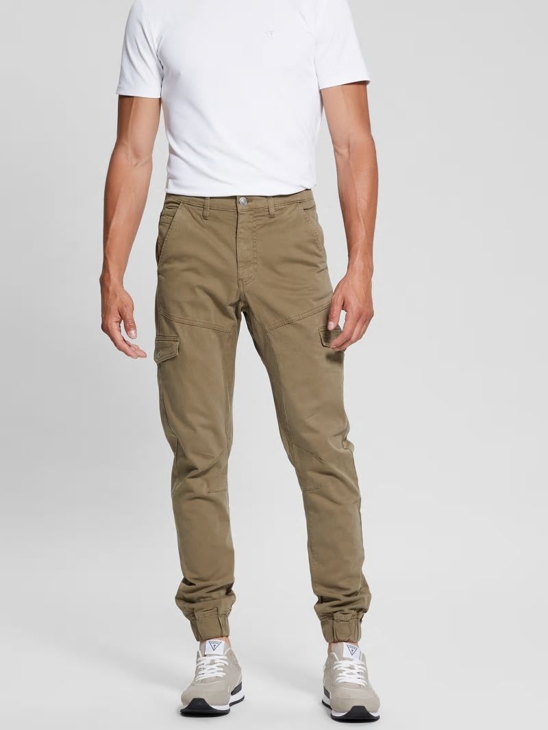 Guess New Kombat Tapered Twill Pants - Desert Green Guess New Kombat Tapered Twill Pants - Desert Green