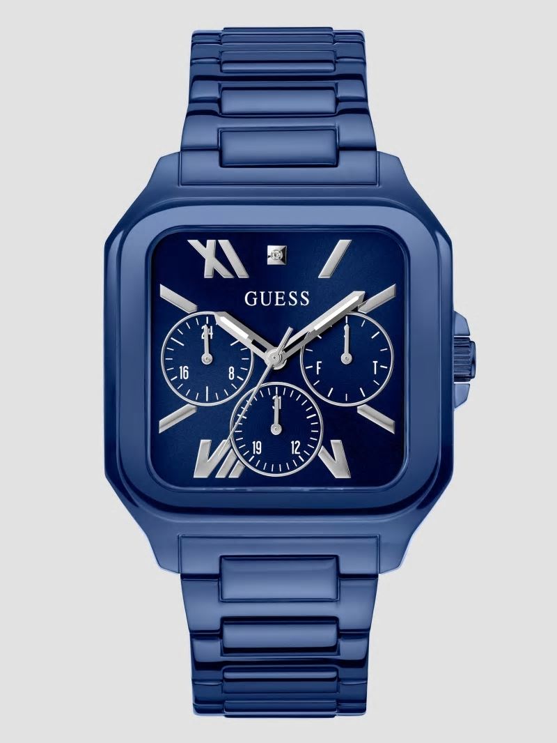 Guess Blue-Tone Square Multifunction Watch - Blue Guess Blue-Tone Square Multifunction Watch - Blue