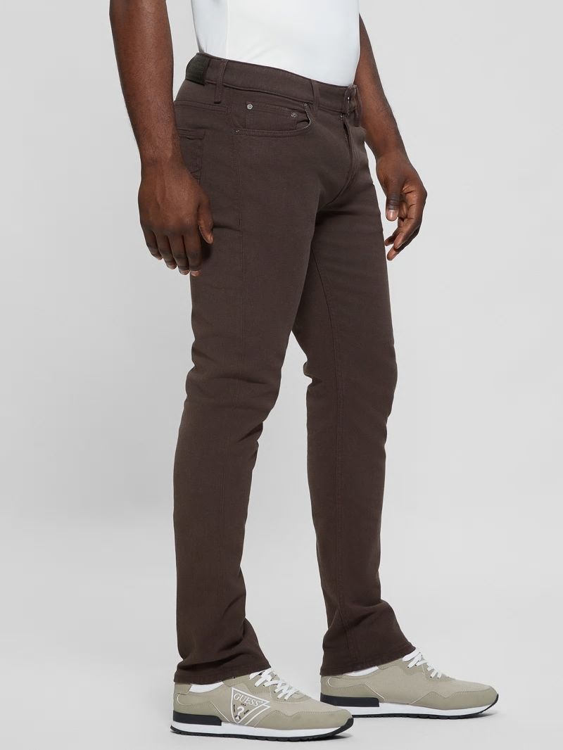 Guess Slim Tapered Pants - Espresso Brown Multi Guess Slim Tapered Pants - Espresso Brown Multi