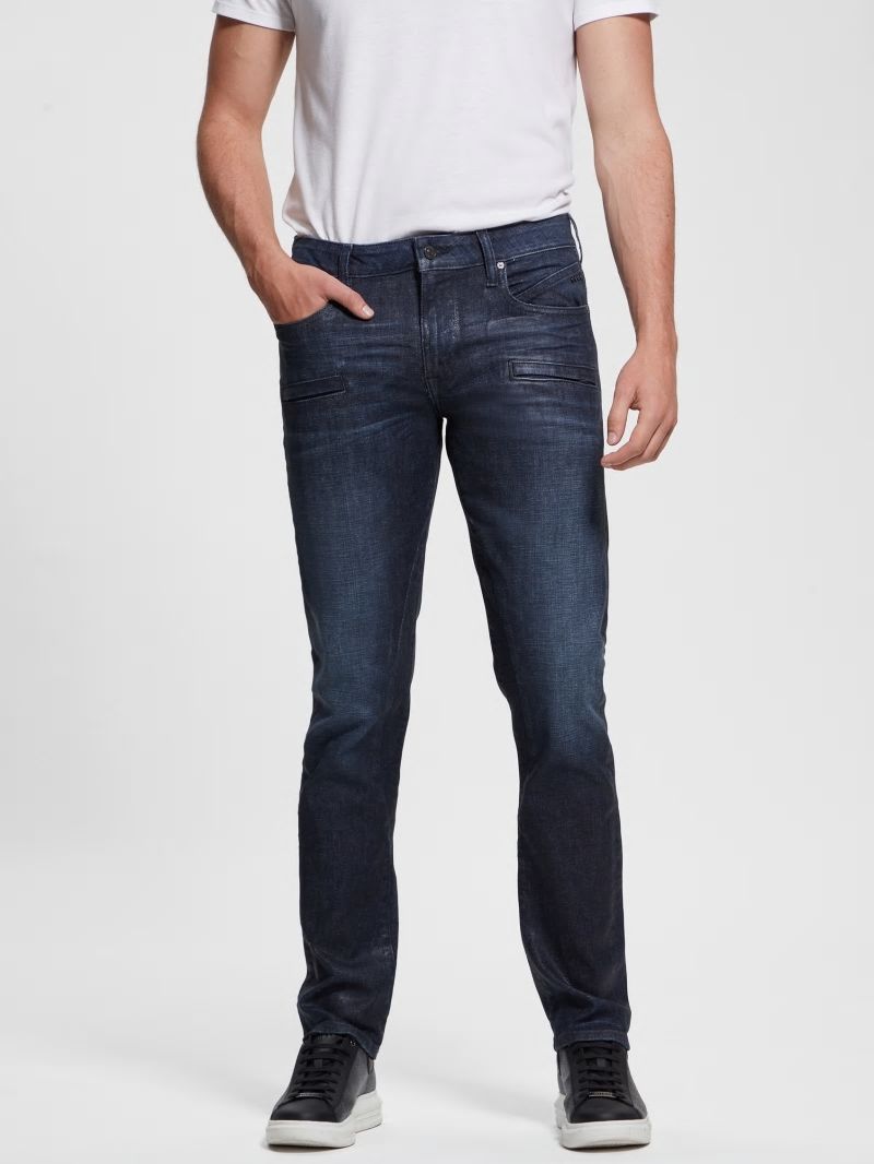 Guess Tapered Zip Pocket Jeans - Regency Blue Guess Tapered Zip Pocket Jeans - Regency Blue