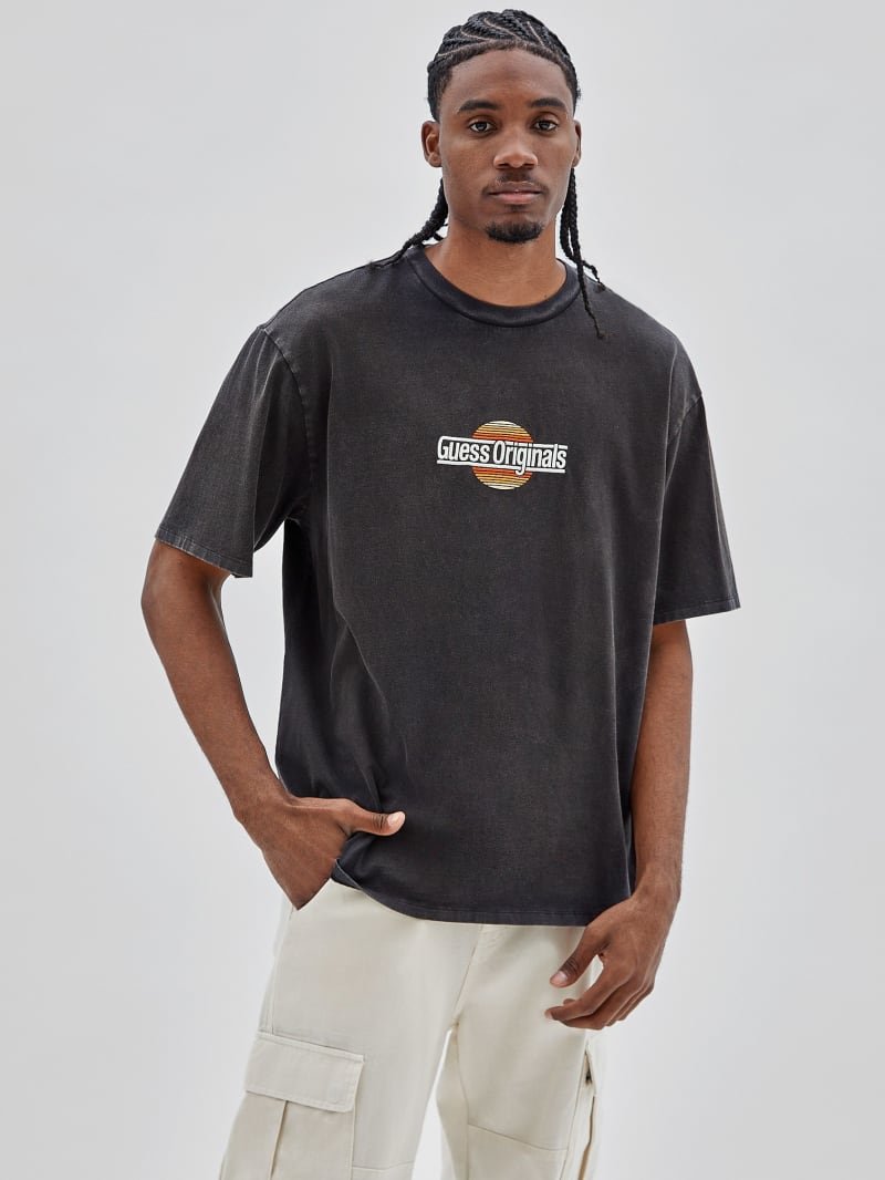 Guess GUESS Originals Eco Sunset Logo Tee - Black Guess GUESS Originals Eco Sunset Logo Tee - Black