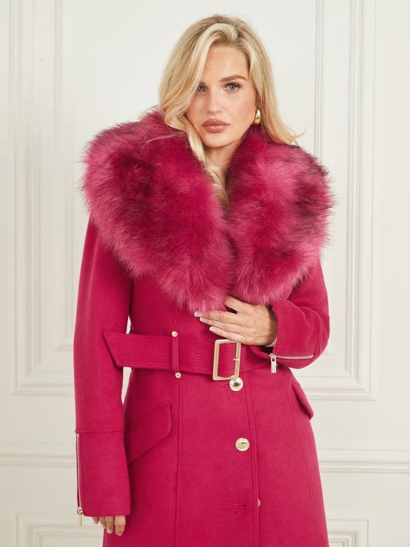 Guess Alice Wool-Blend Coat - Viva Pink Guess Alice Wool-Blend Coat - Viva Pink