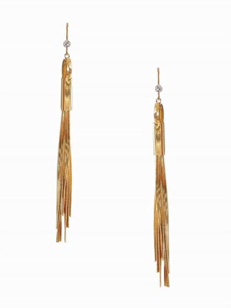 Guess Gold-Tone Snake Chain Linear Earrings - Gold Guess Gold-Tone Snake Chain Linear Earrings - Gold