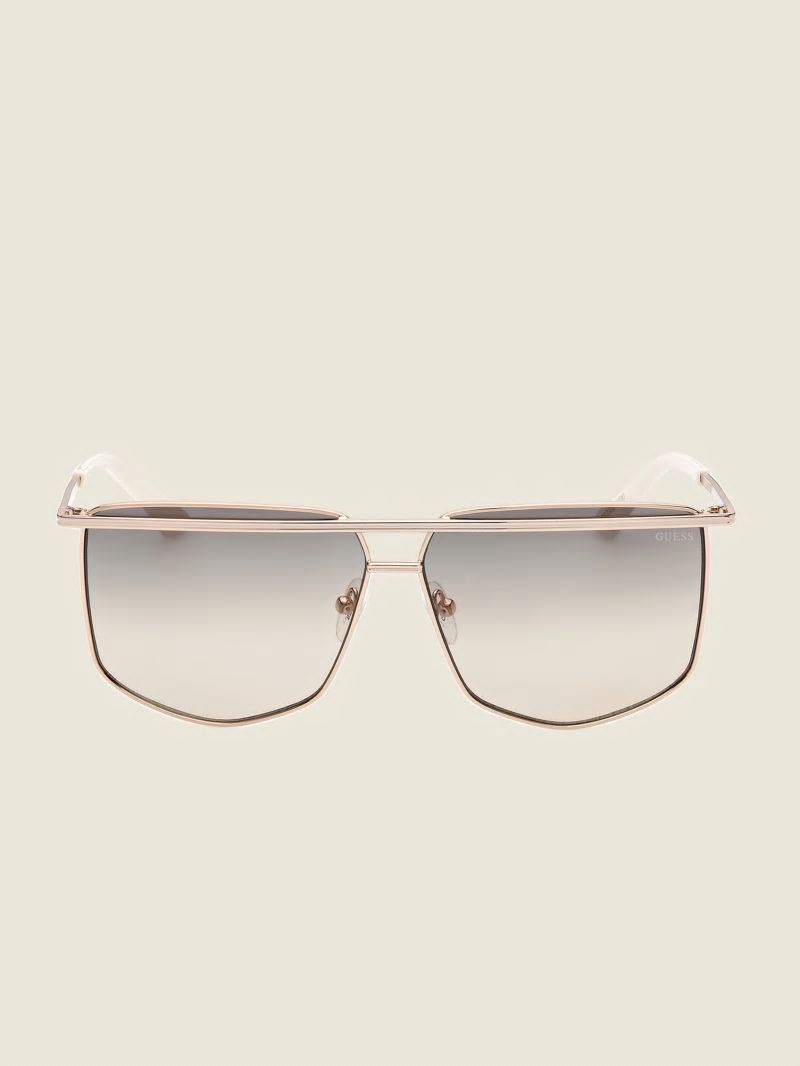 Guess Metal Brow Bar Geometric Sunglasses - Black Guess Metal Brow Bar Geometric Sunglasses - Black