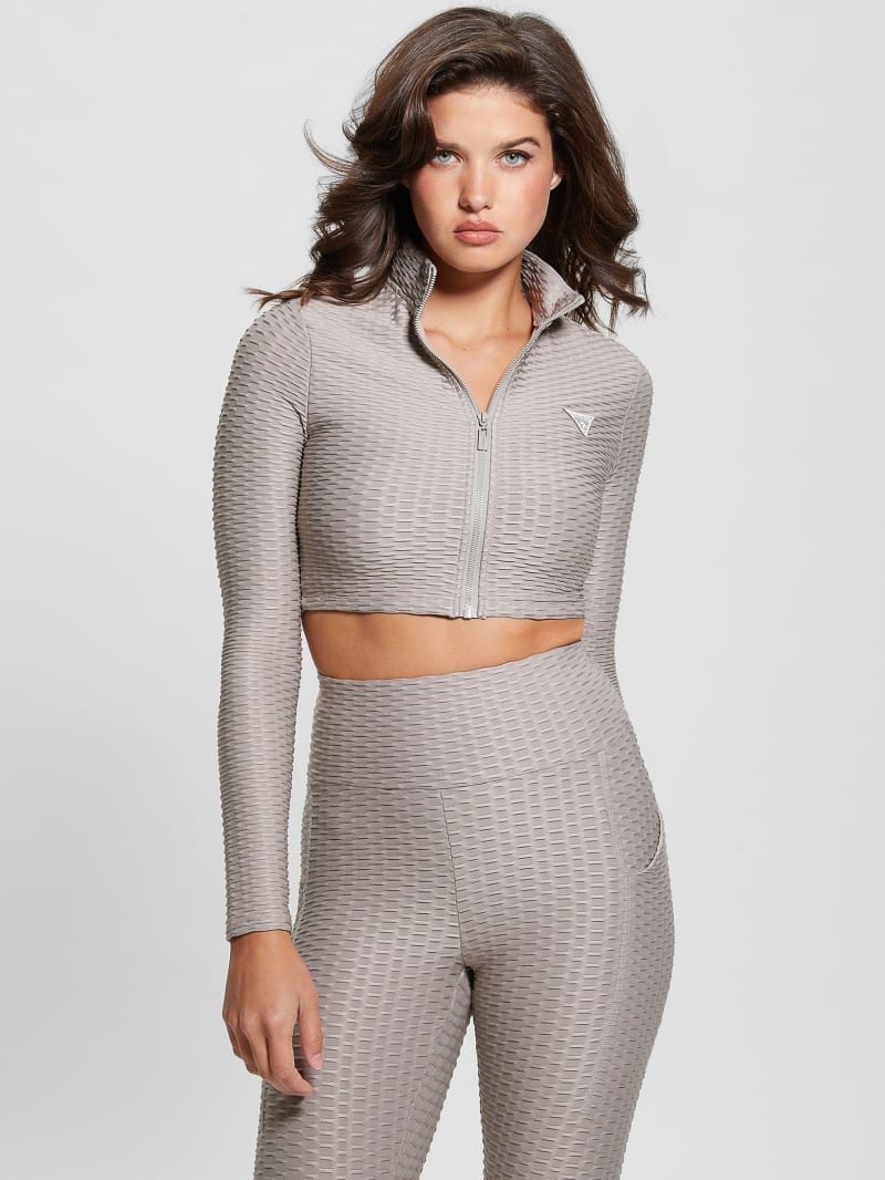 Guess Eco Delma Active Zip Jacket - Lunar Stone Guess Eco Delma Active Zip Jacket - Lunar Stone