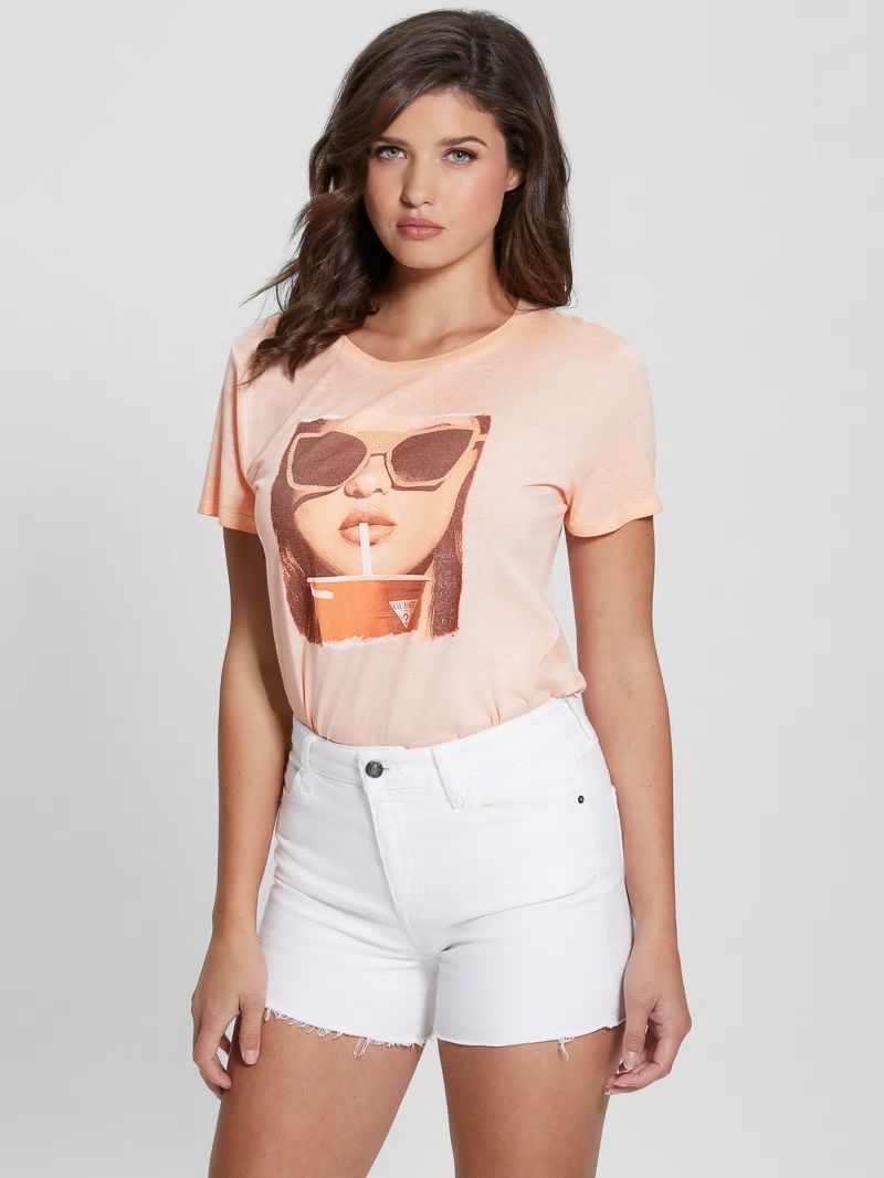 Guess Red Cup Graphic Easy Tee - Sun Stone Multi Guess Red Cup Graphic Easy Tee - Sun Stone Multi