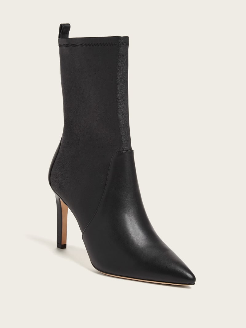 Guess Mavrik Leather Ankle Bootie - Black Snakeskin Guess Mavrik Leather Ankle Bootie - Black Snakeskin