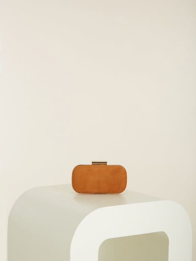 Guess Suede Leather Clutch - Cognac Guess Suede Leather Clutch - Cognac