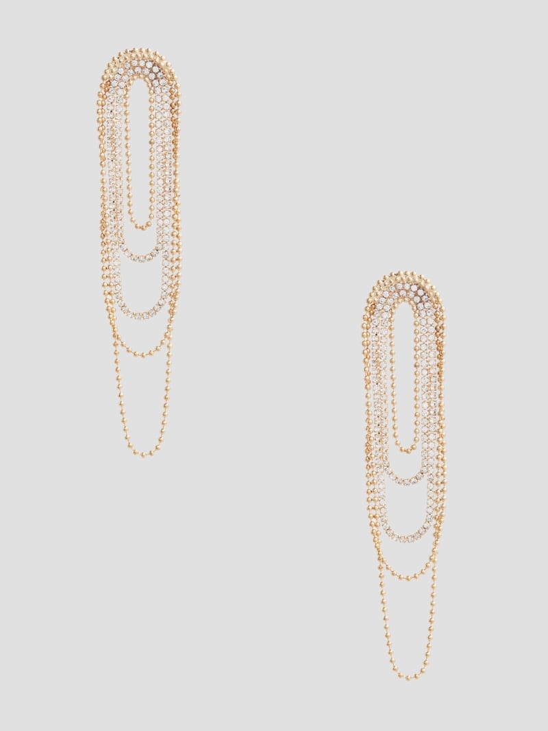 Guess Gold-Tone Rhinestone Statement Drop Earrings - Gold Guess Gold-Tone Rhinestone Statement Drop Earrings - Gold