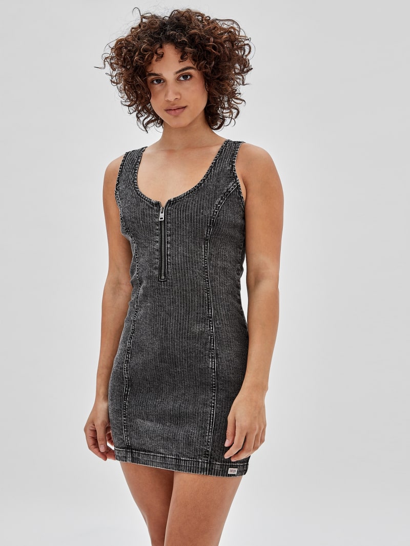 Guess GUESS Originals Zip Dress - Light Blk Wash Guess GUESS Originals Zip Dress - Light Blk Wash