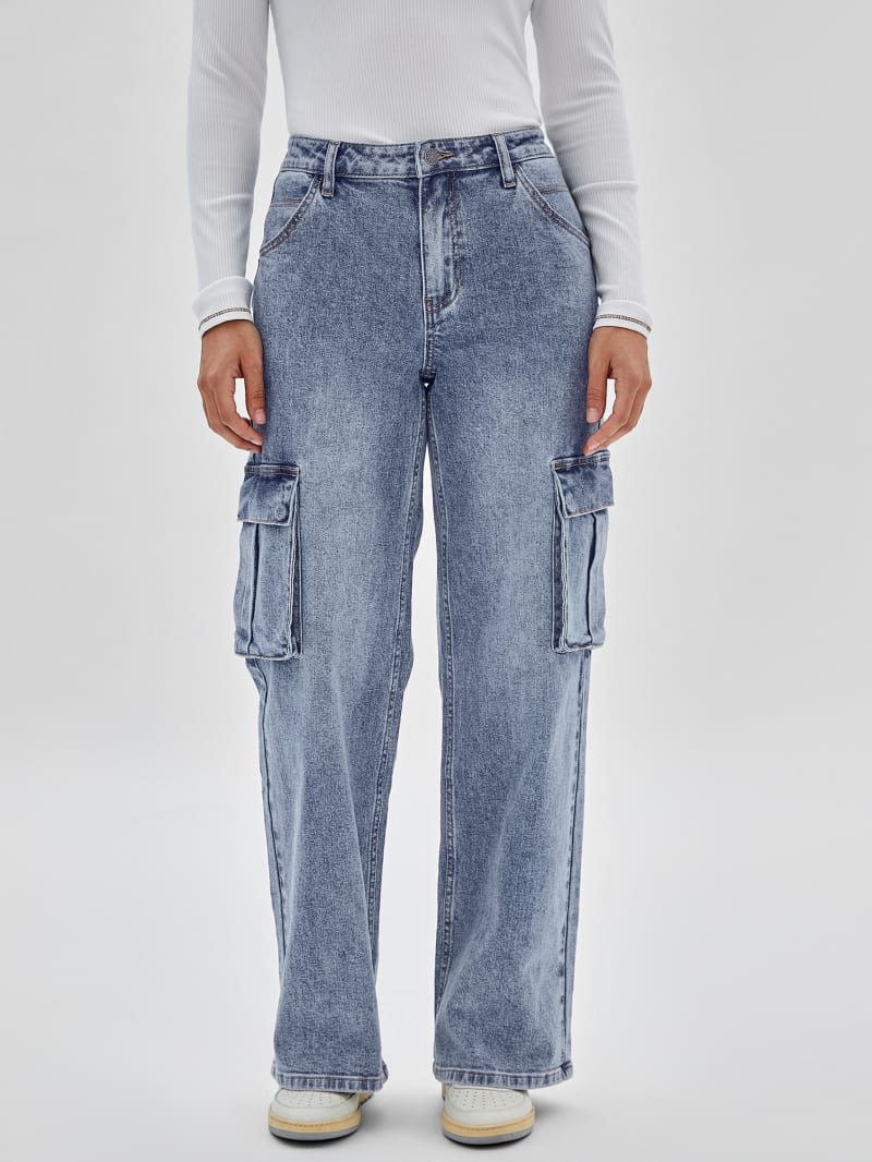 Guess GUESS Originals Kit Cargo Jeans - Go Donna Medium Wash Guess GUESS Originals Kit Cargo Jeans - Go Donna Medium Wash