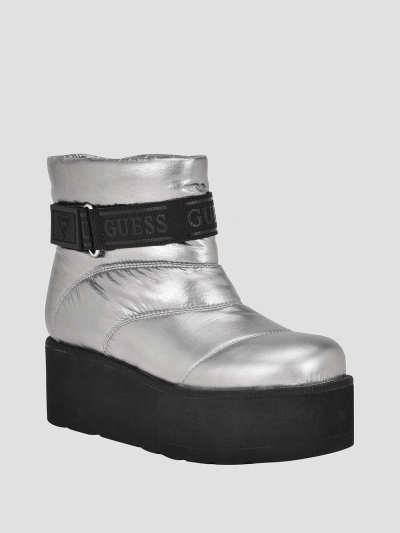 Guess Jilona Metallic Platform Fur Booties - Pewter Guess Jilona Metallic Platform Fur Booties - Pewter