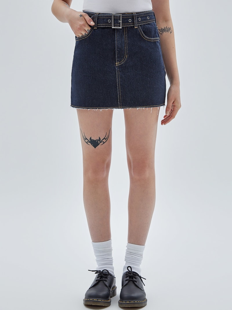 Guess GUESS Originals Belted Denim Skirt - Go Vintage Dark Wash Guess GUESS Originals Belted Denim Skirt - Go Vintage Dark Wash