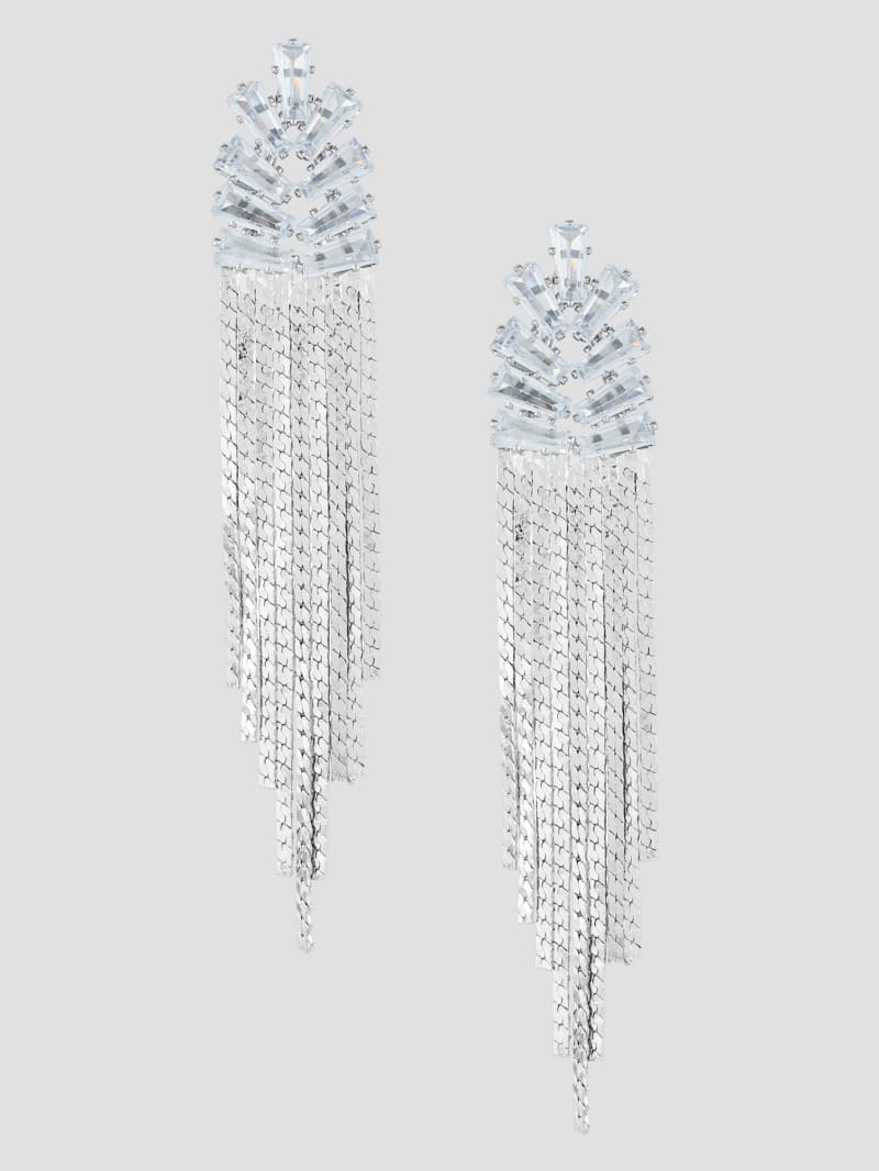 Guess Silver-Tone Mini Statement Linear Earrings - Silver Guess Silver-Tone Mini Statement Linear Earrings - Silver