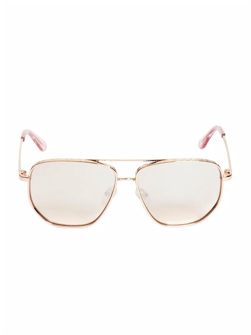 Guess Kelly Aviator Sunglasses - Shiny Rose Gold/Bordeaux Guess Kelly Aviator Sunglasses - Shiny Rose Gold/Bordeaux
