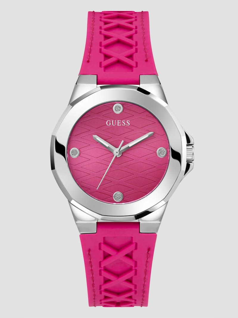 Guess Corset Pink Silver-Tone Analog Watch - Silver Guess Corset Pink Silver-Tone Analog Watch - Silver