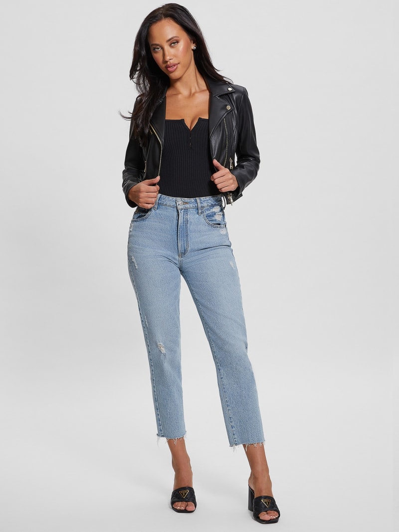 Guess Venom Cropped Moto Jacket - Jet Black Multi Guess Venom Cropped Moto Jacket - Jet Black Multi