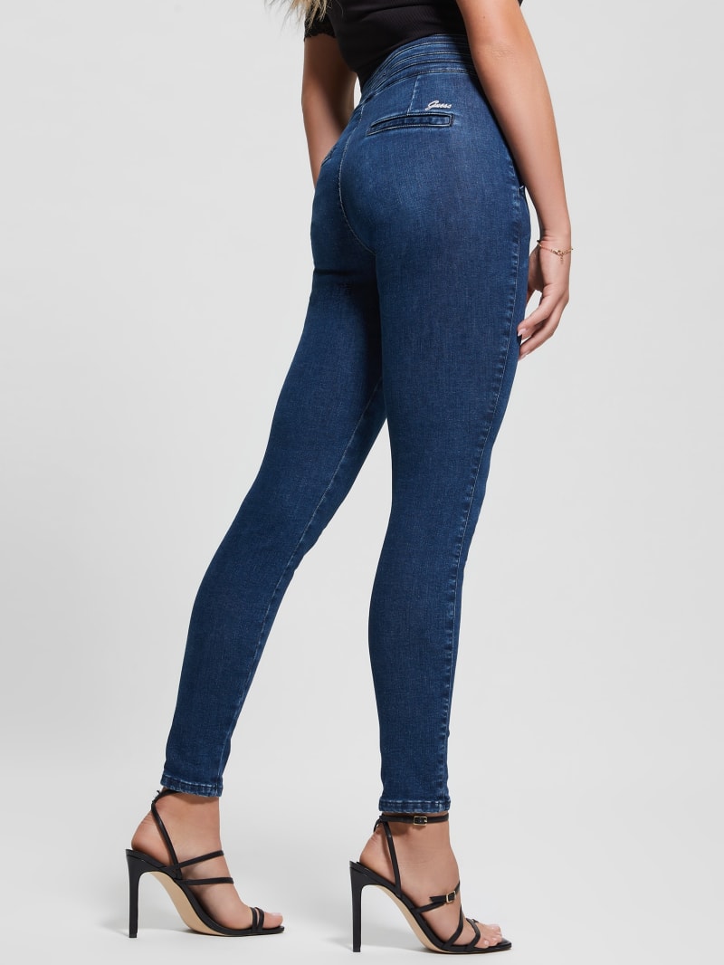 Guess Eco Sculy Pleated Waist Skinny Jeans - Blue Planet Guess Eco Sculy Pleated Waist Skinny Jeans - Blue Planet