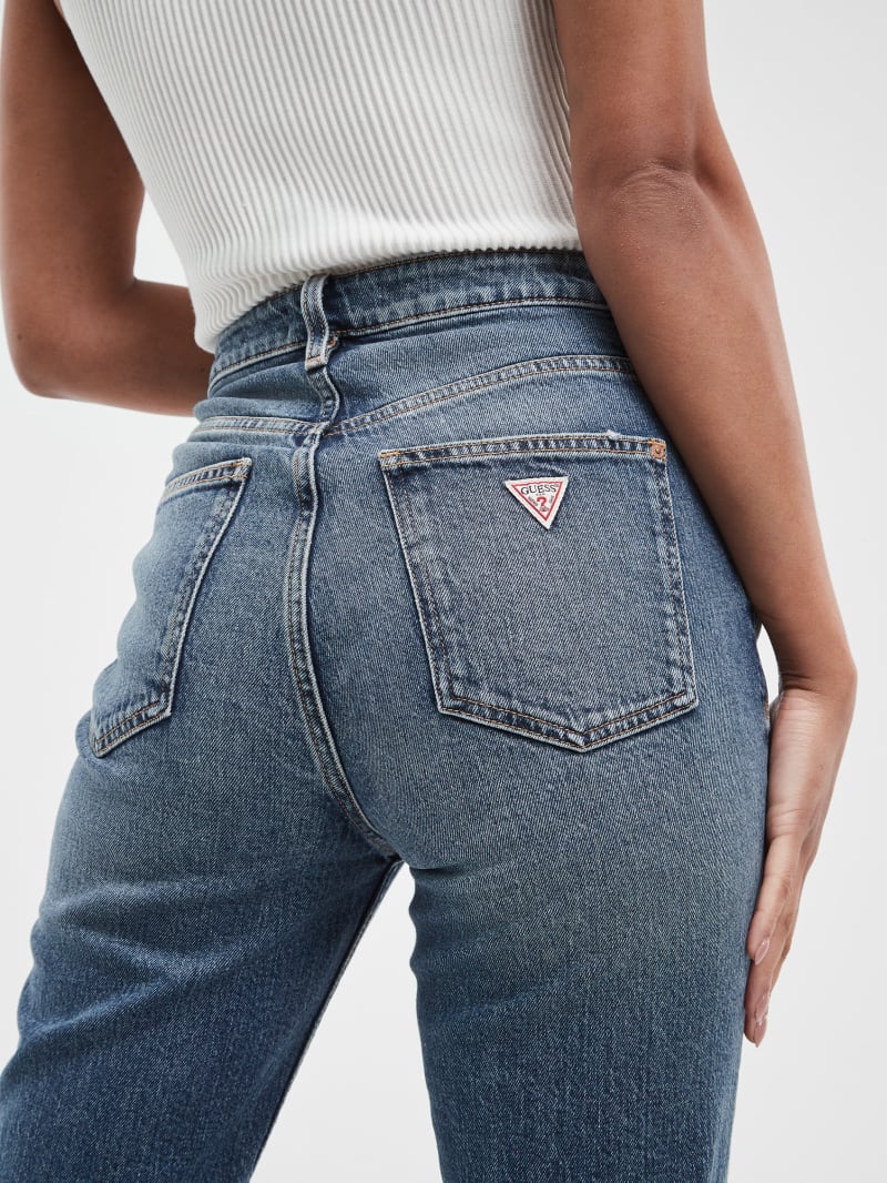 Guess Eco Distressed High-Rise Mom Jeans - Negroni Guess Eco Distressed High-Rise Mom Jeans - Negroni