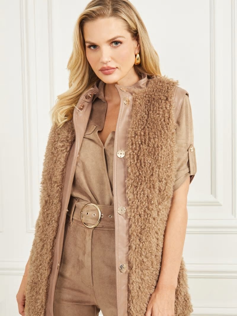 Guess Susy Reversible Vest - Truffle Dust Multi Guess Susy Reversible Vest - Truffle Dust Multi