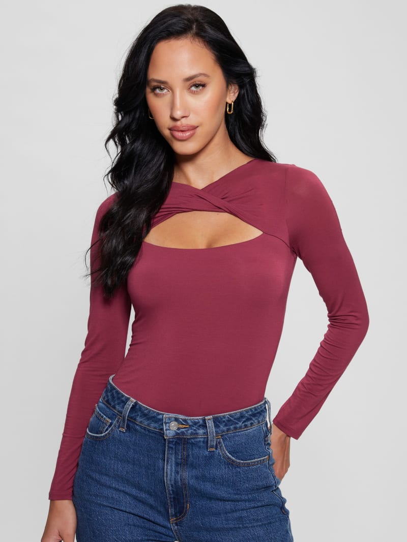 Guess Eco Mena Twisted Top - Tahiti Red Guess Eco Mena Twisted Top - Tahiti Red