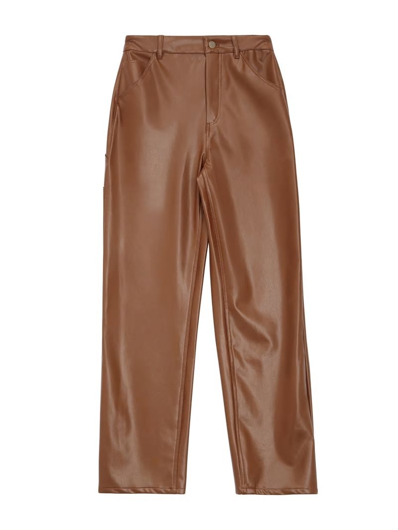 Guess GUESS Originals Faux-Leather Carpenter Pants - Brown Sand Multi Guess GUESS Originals Faux-Leather Carpenter Pants - Brown Sand Multi