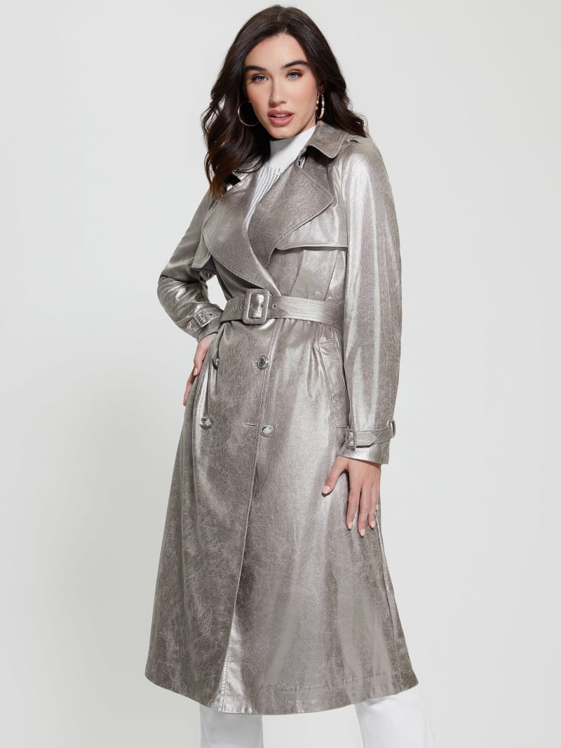 Guess Eco Adele Belted Trench Coat - Dark Beige Guess Eco Adele Belted Trench Coat - Dark Beige
