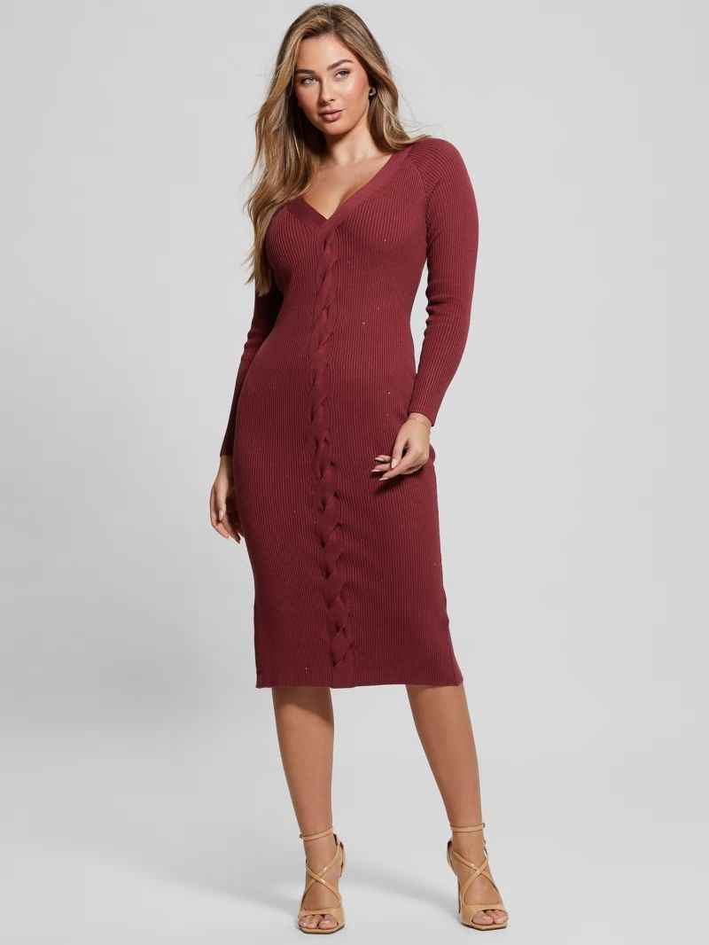 Guess Celia Sequin Sweater Dress - Tahiti Red Multi Guess Celia Sequin Sweater Dress - Tahiti Red Multi