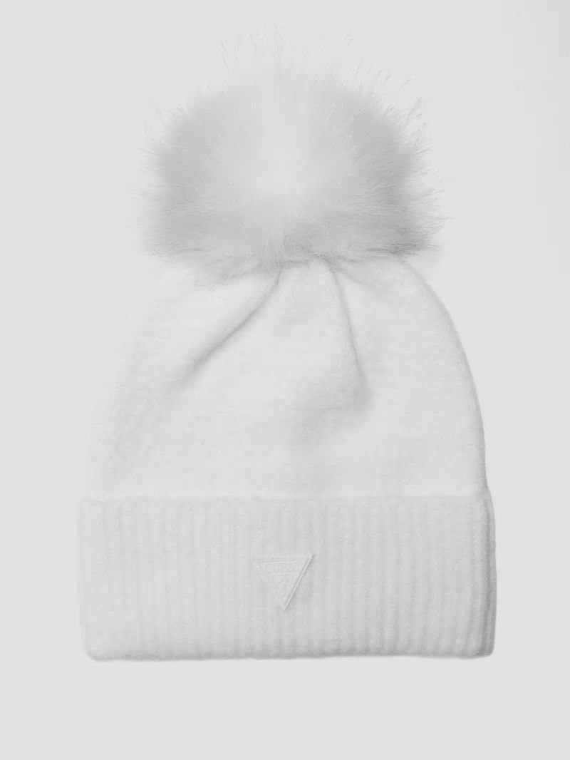 Guess Zoe Pom Beanie - White Multi Guess Zoe Pom Beanie - White Multi