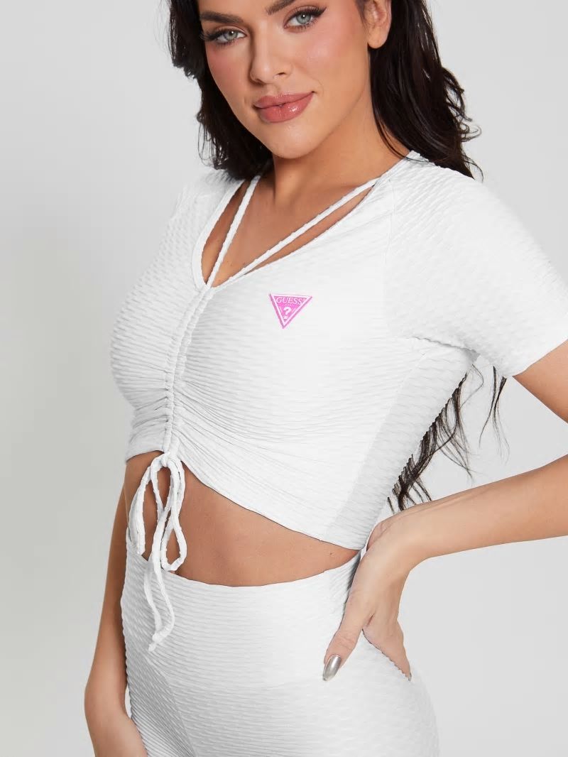 Guess Eco Delma Active Crop Top - Pure White Guess Eco Delma Active Crop Top - Pure White