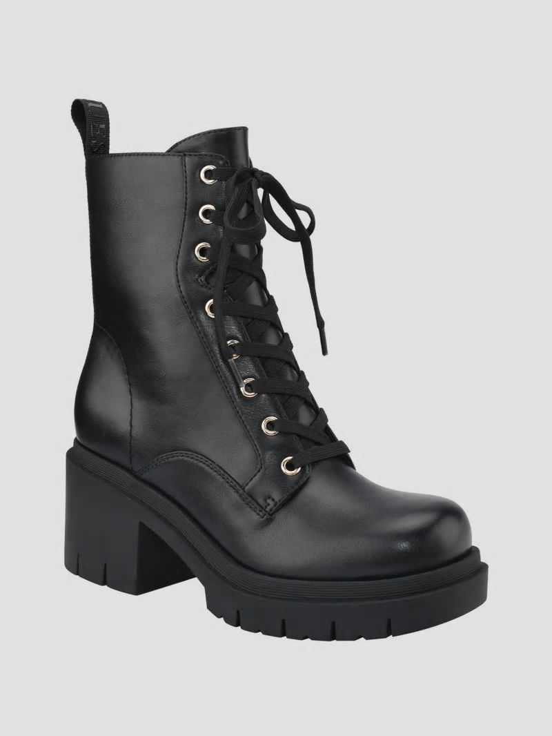 Guess Juel Lace-Up Booties - Black 001 Guess Juel Lace-Up Booties - Black 001