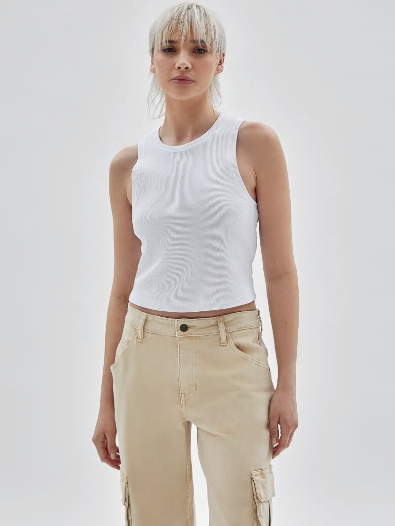 Guess GUESS Originals Cropped Tank - Pure White Guess GUESS Originals Cropped Tank - Pure White