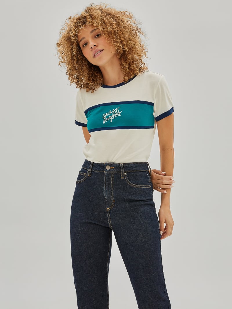 Guess GUESS Originals Ringer Baby Tee - Dove White Guess GUESS Originals Ringer Baby Tee - Dove White