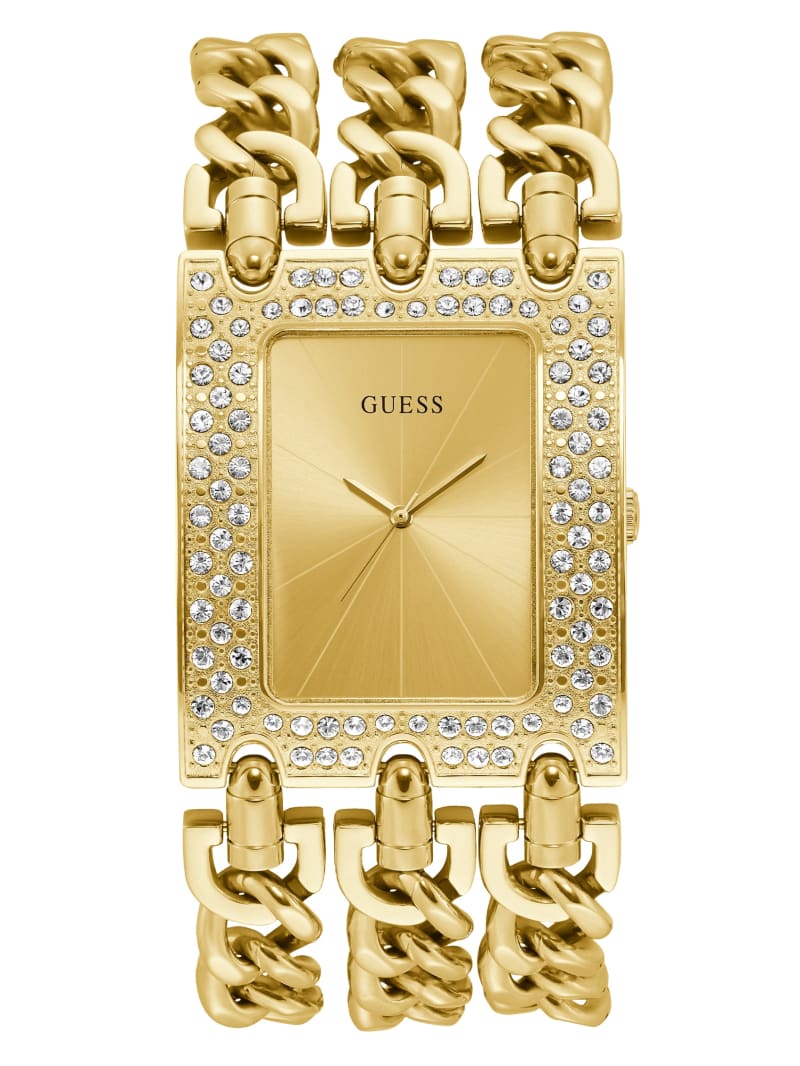Guess Gold-Tone Chain Analog Watch - Silver/Gold Guess Gold-Tone Chain Analog Watch - Silver/Gold