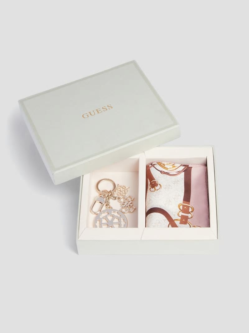Guess Foulard Scarf and Key Ring Gift Set - Rose Pink Guess Foulard Scarf and Key Ring Gift Set - Rose Pink