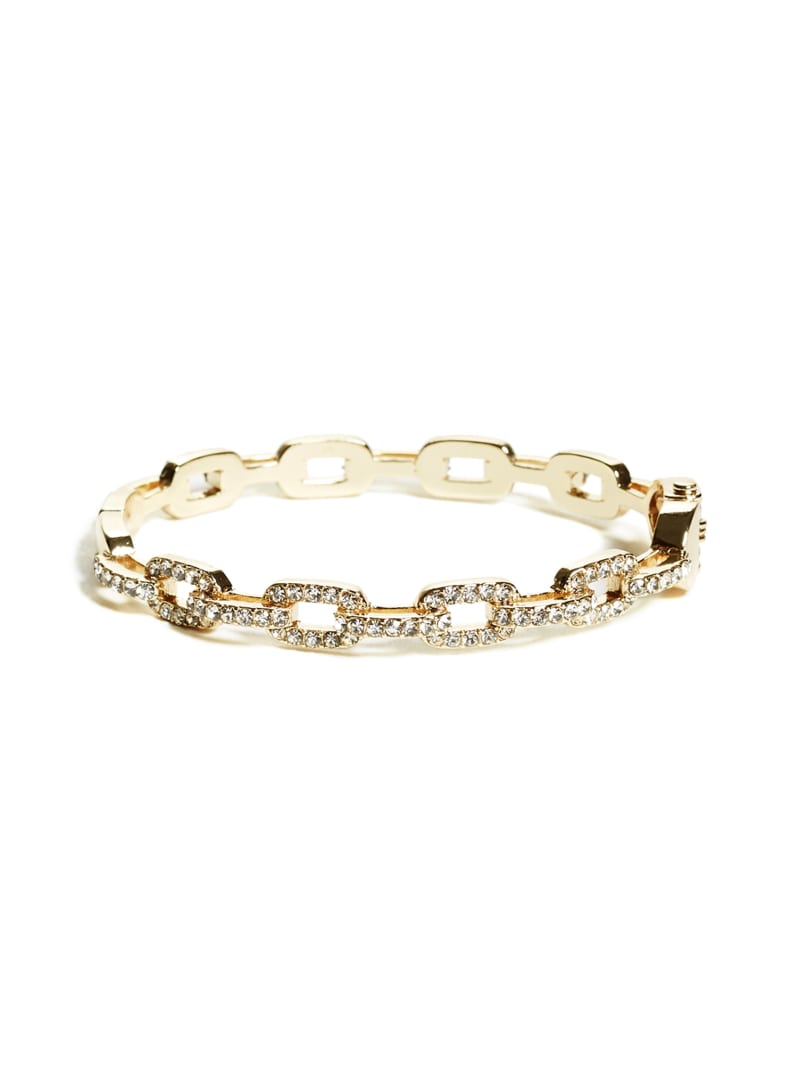 Guess Rhinestone Chain-Link Bangle Bracelet - Gold Guess Rhinestone Chain-Link Bangle Bracelet - Gold