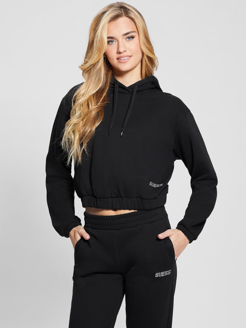 Guess Eleanora Cropped Hoodie - Black Guess Eleanora Cropped Hoodie - Black