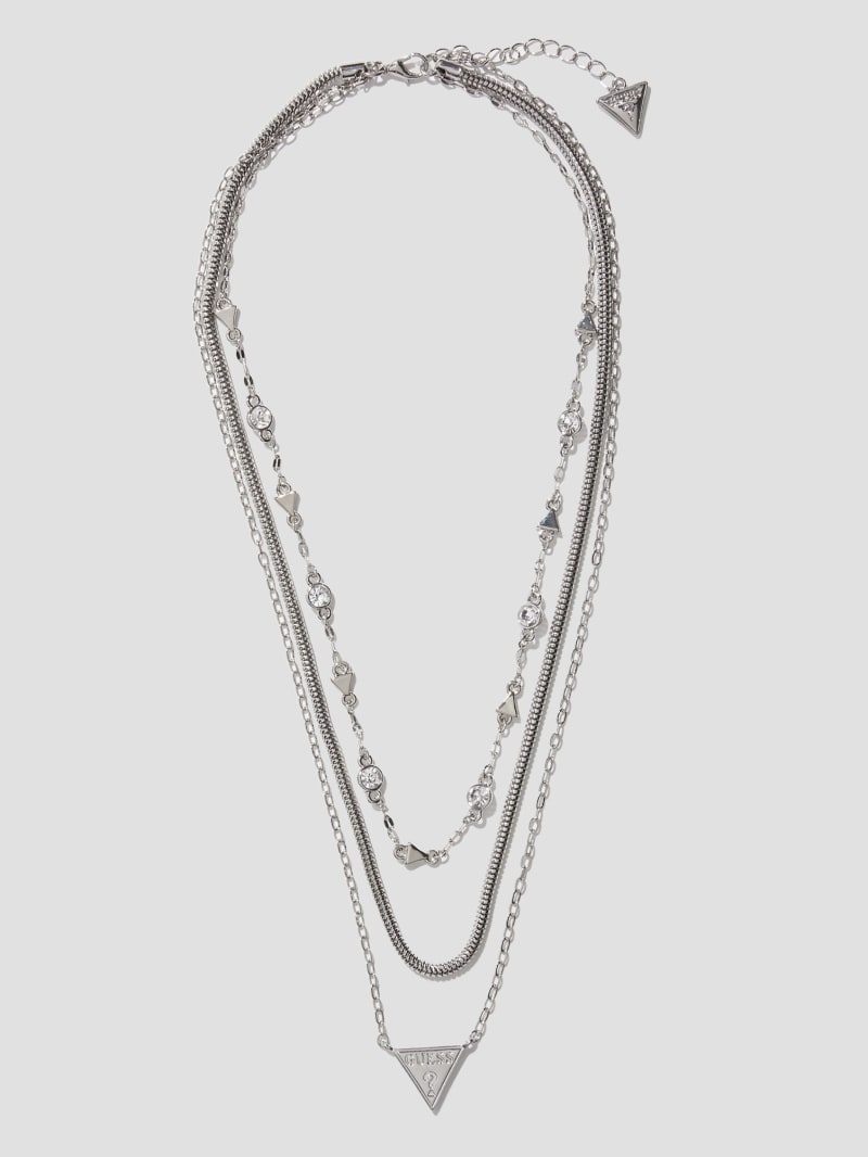 Guess Silver-Tone Signature Layered Necklace - Silver Guess Silver-Tone Signature Layered Necklace - Silver