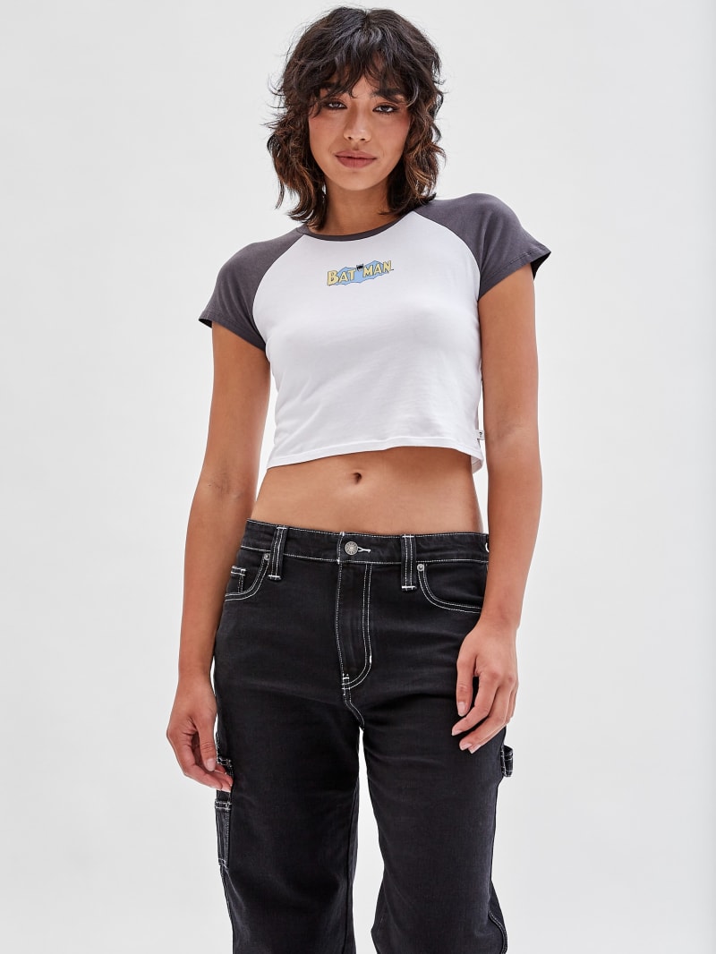 Guess GUESS Originals x Batman Raglan Cropped Baby Tee - Pure White Multi Guess GUESS Originals x Batman Raglan Cropped Baby Tee - Pure White Multi