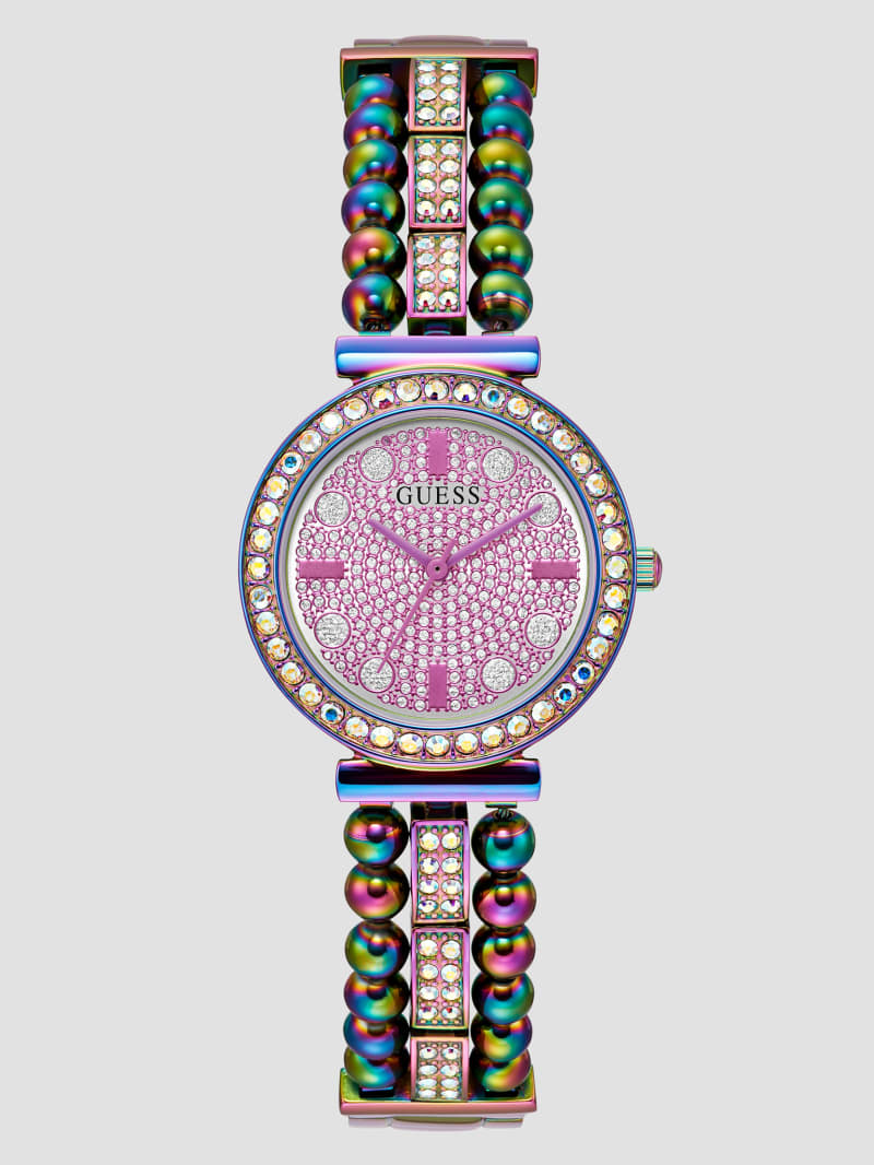 Guess Iridescent Rhinestone Analog Watch - No Description Guess Iridescent Rhinestone Analog Watch - No Description