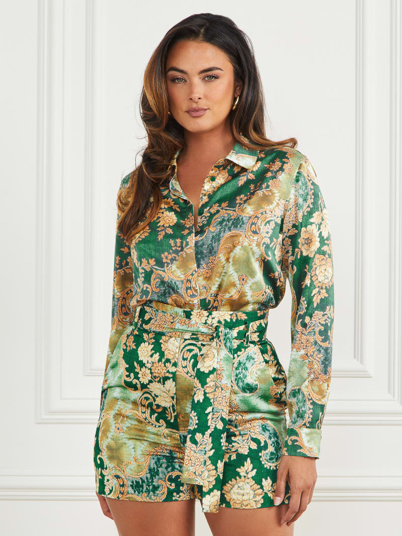 Guess Icon Printed Satin Blouse - Heirloom Print Guess Icon Printed Satin Blouse - Heirloom Print