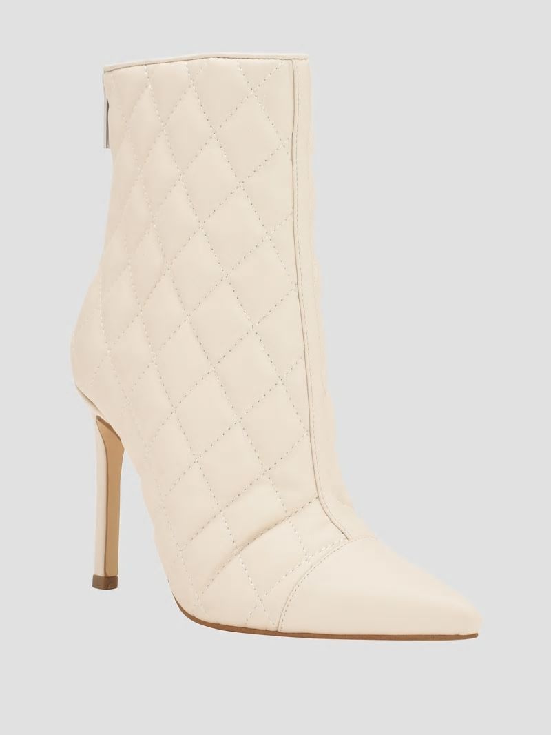 Guess Simoney Zip-Up Booties - Ivory 150 Guess Simoney Zip-Up Booties - Ivory 150
