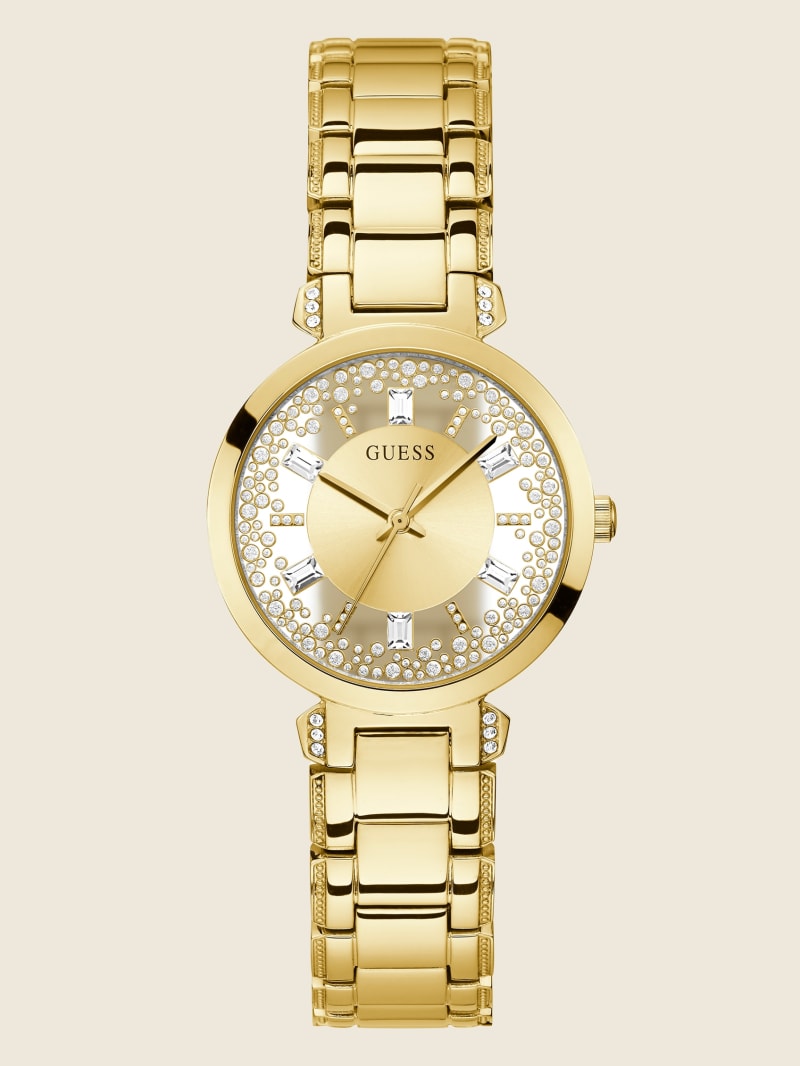 Guess Gold-Tone Transparent Analog Watch - Gold Guess Gold-Tone Transparent Analog Watch - Gold